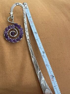 Handmade Purple Amethyst Bead Spiral Pendant Necklace
